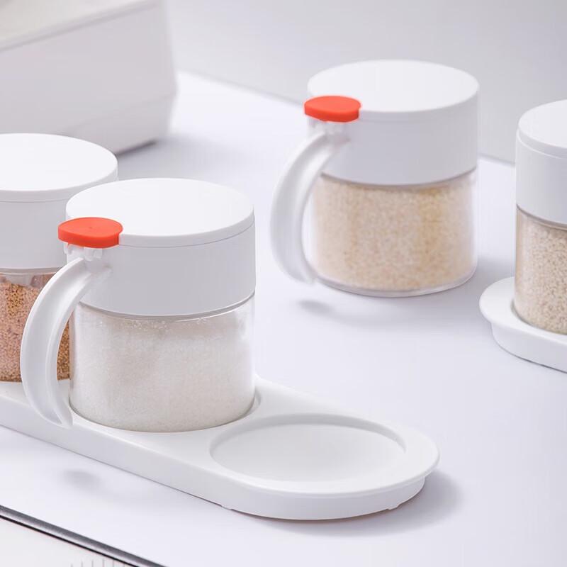 CHAHUA Round Dot Glass Spice Jar with Lid