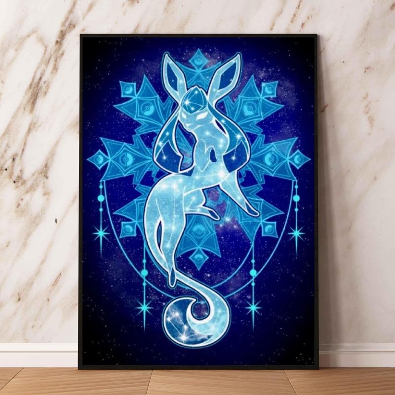 Print on Canvas Pokemon Eeveelution Family Hd Printing Oil Painting with Exquisite Details Home Children's Bedroom Decoration