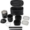 Wahei Freiz Lunch Box Rice Side Dish Fortec Lunch 640ml Black Slim Type Thermal Case Included FLR-8161
