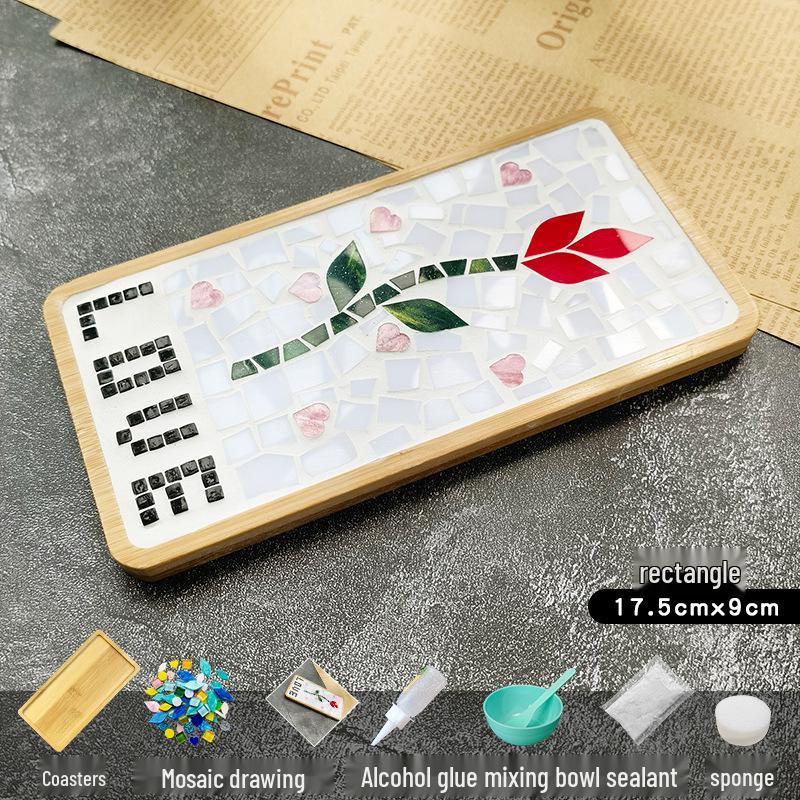 Handmade Glass Mosaic Cup Mat Pixel Puzzle DIY Kit - Educational Toy