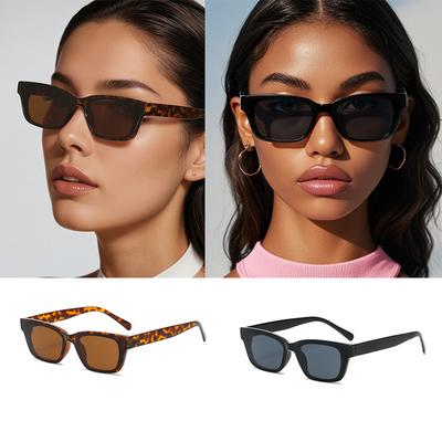 2 szt. Modne Małe Prostokątne Okulary Przeciwsłoneczne Damskie Markowe Luksusowe Męskie Damskie Kocie Oko Okulary Przeciwsłoneczne Klasyczne Vintage UV400 Outdoor Oculos