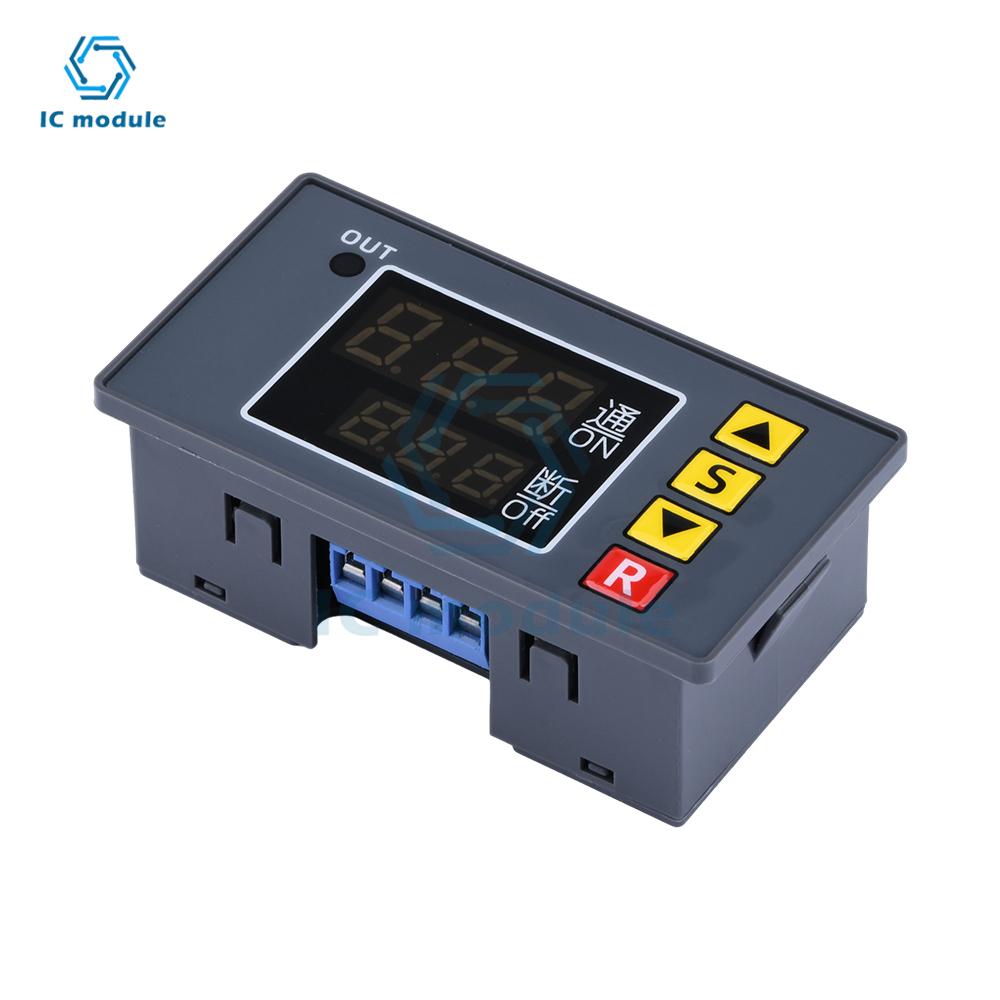 T3231 DC 12V 24V AC110-220V Digital Time Delay Relay Module Cycle Delay Timer Red Blue Dual LED Display Timing Relay Switch