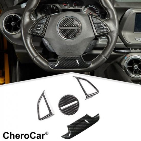 4X Steering Wheel Horn Panel Button Frame Trim Cover Kit for Chevy Camaro 2017+