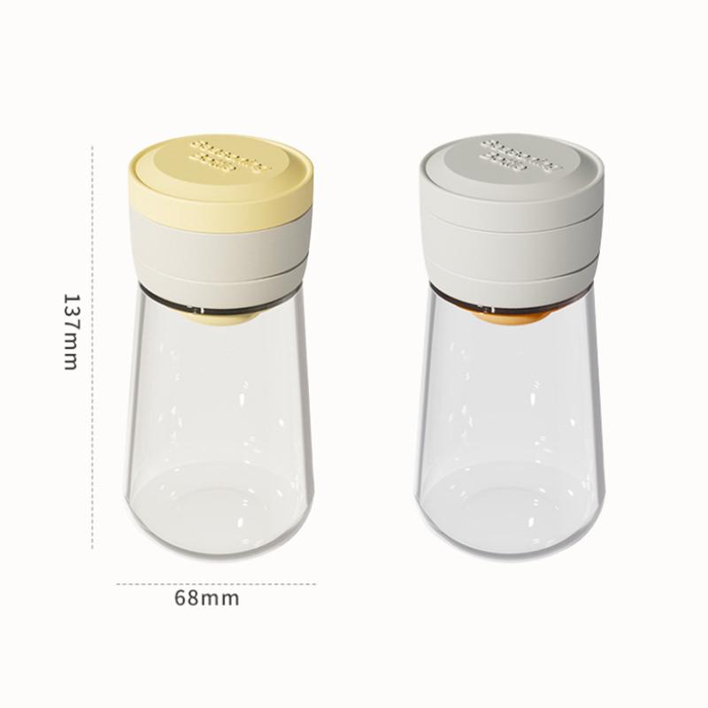 Salt Dispenser No Need Press Salt Tank Glass Sugar Bottle Shaker Canister Kitchen Seasoning Box Moisture-Proof Salt Container