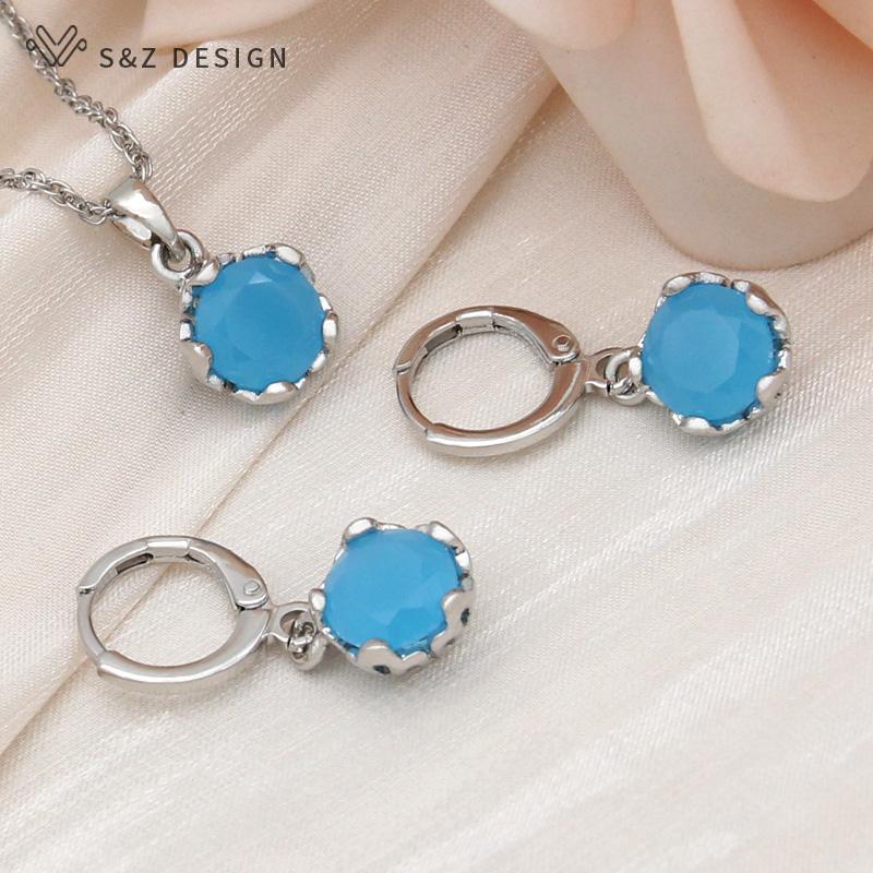 

Модные милые серьги с цирконием, круглые цветы, серьги-капли, комплекты ювелирных изделий для женщин, ожерелье с подвеской для свадебной вечеринки