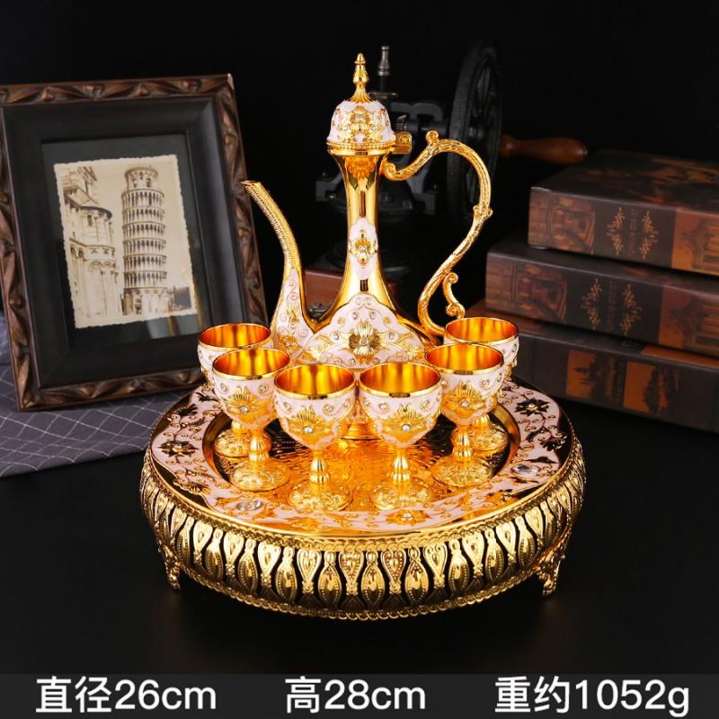 Elegant Zinc Alloy Barware Set 8-Piece Vintage Inspired Serving Home Dining Table Decor