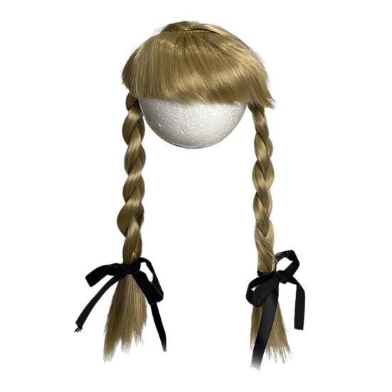 Pet Cosplay Paruka Roztomilí Psi Dvojité Copy s Mašlemi Nastavitelná Elastická Gumička Kočičí Příčesek pro Halloweenské Vánoční Večírky Fotky