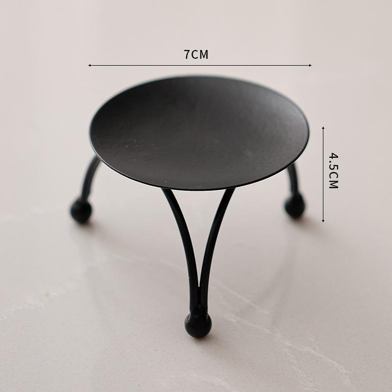 Round Golden Scented Candle Tray, Home Ironwork Decorative Item, Small Candlestick