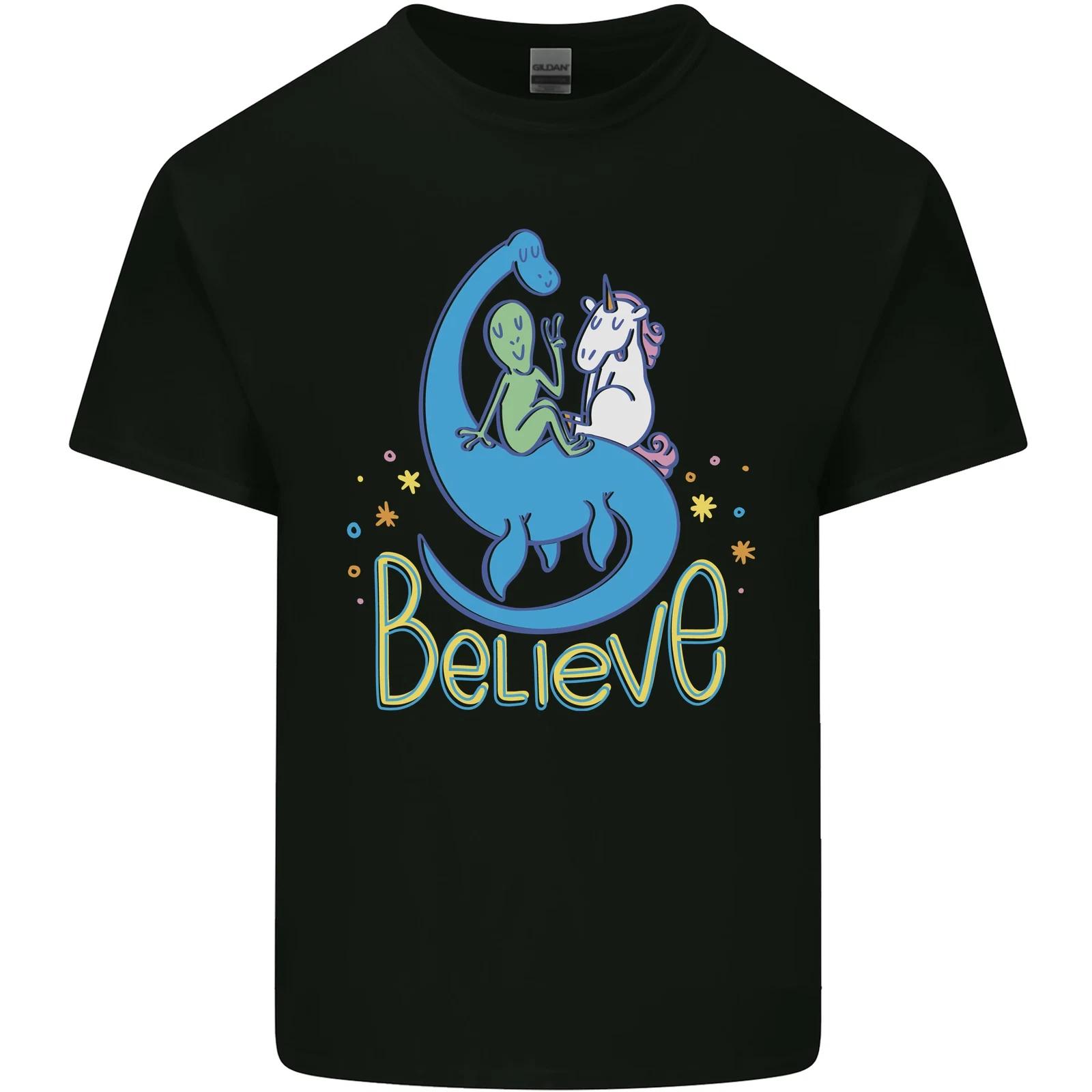 Believe in Dragons Unicorns Aliens Funny Kids T-Shirt Childrens L
