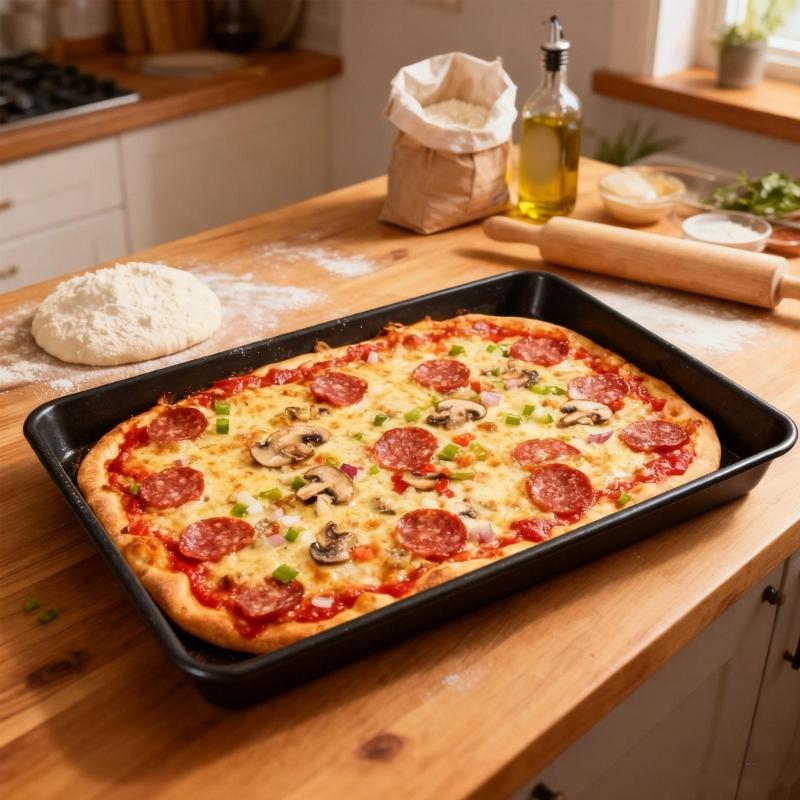 Deep 5cm Rectangular Detroiter Style Pizza Pan With Nonstick Coating Durable Aluminum Baking Dish For Thick Crust