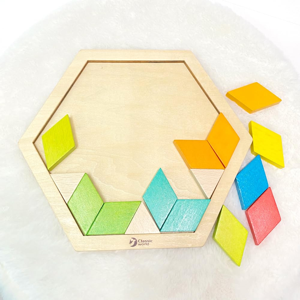 Classic World 3D Shape Wooden Observation Skills Exam Girls and Ages 3 and Kindergarten Entrance Birthday Educational Christmas Gift Puzzle, Puzzle,