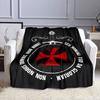 "Templar Sword and Red Cross Design" Patterned flannel blanket perfect for the bedroom living room, sofa, or a little nap