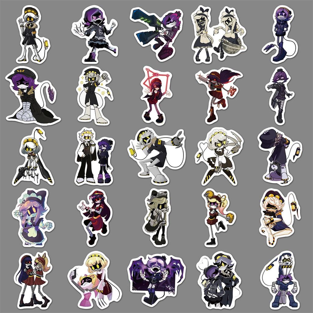 50 Inorganic Killer Stickers: Murder Drones Animation Waterproof Decor for Phone Cases and Water Bottles.
