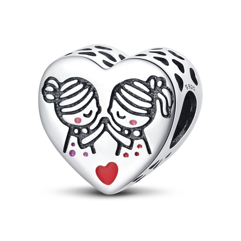 Copper Fashion Charms Bead Colorful Parrot Peacock Carousel Dangle Fit Original Accessories Bracelets Diy Jewelry