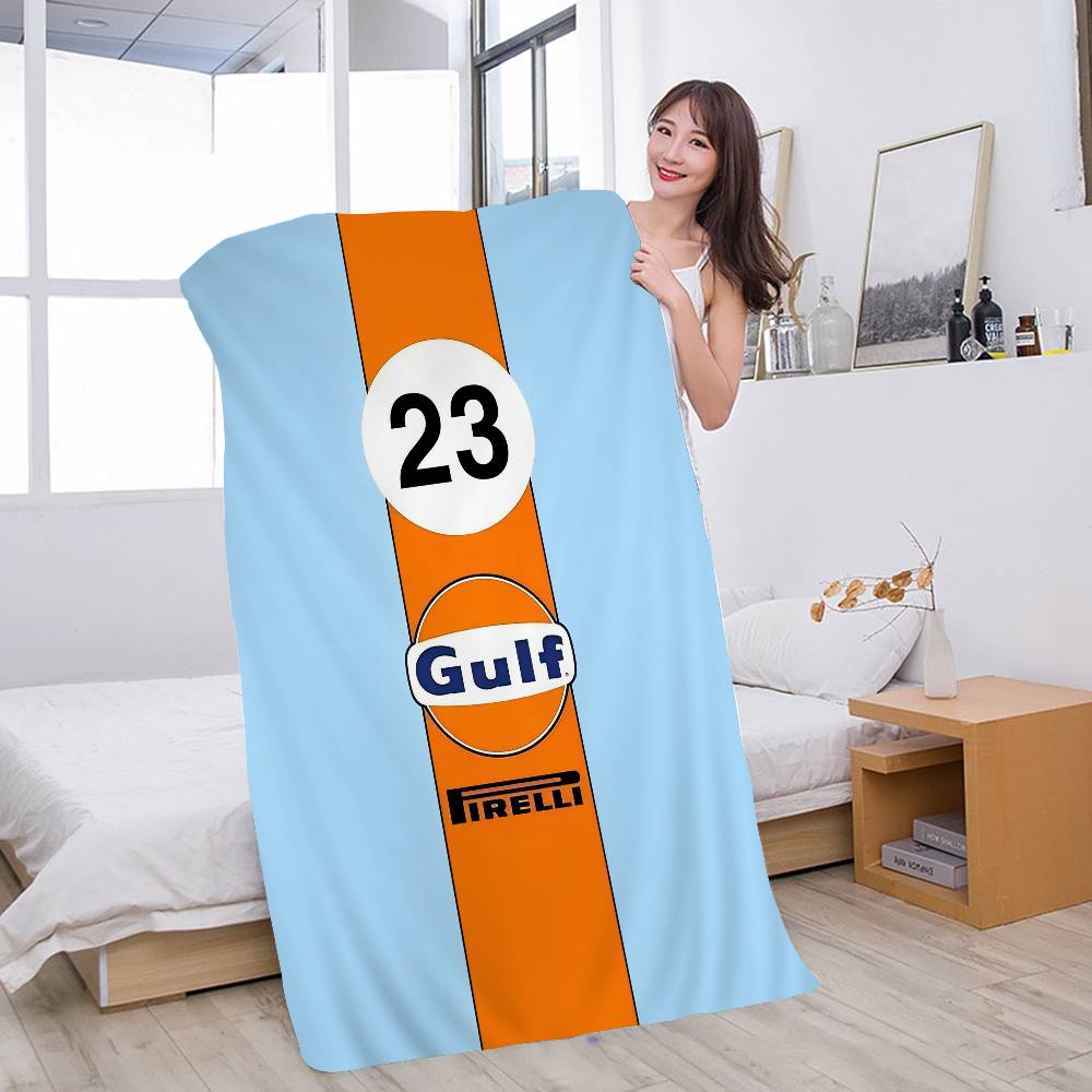 G-Gulf Racing Car Logo Microfiber Printed Beach Towel Mountain Climbing Yoga Beach Swimming Running Absorbent Soft Towel