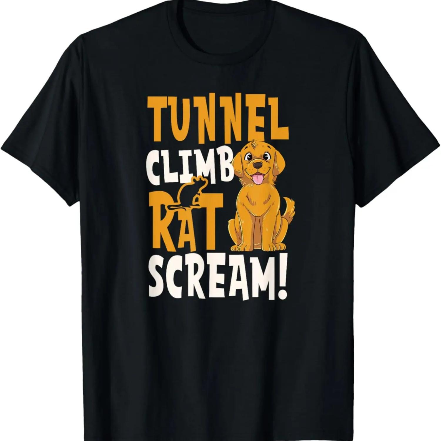 Tunnel Climb Rat Scream Design Barn Hunt T-Shirt S