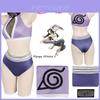 Traje Cosplay de Roupa de Banho Naruto Inspirado em Hyuga Hinata Com Tecido de Poliéster Roxo