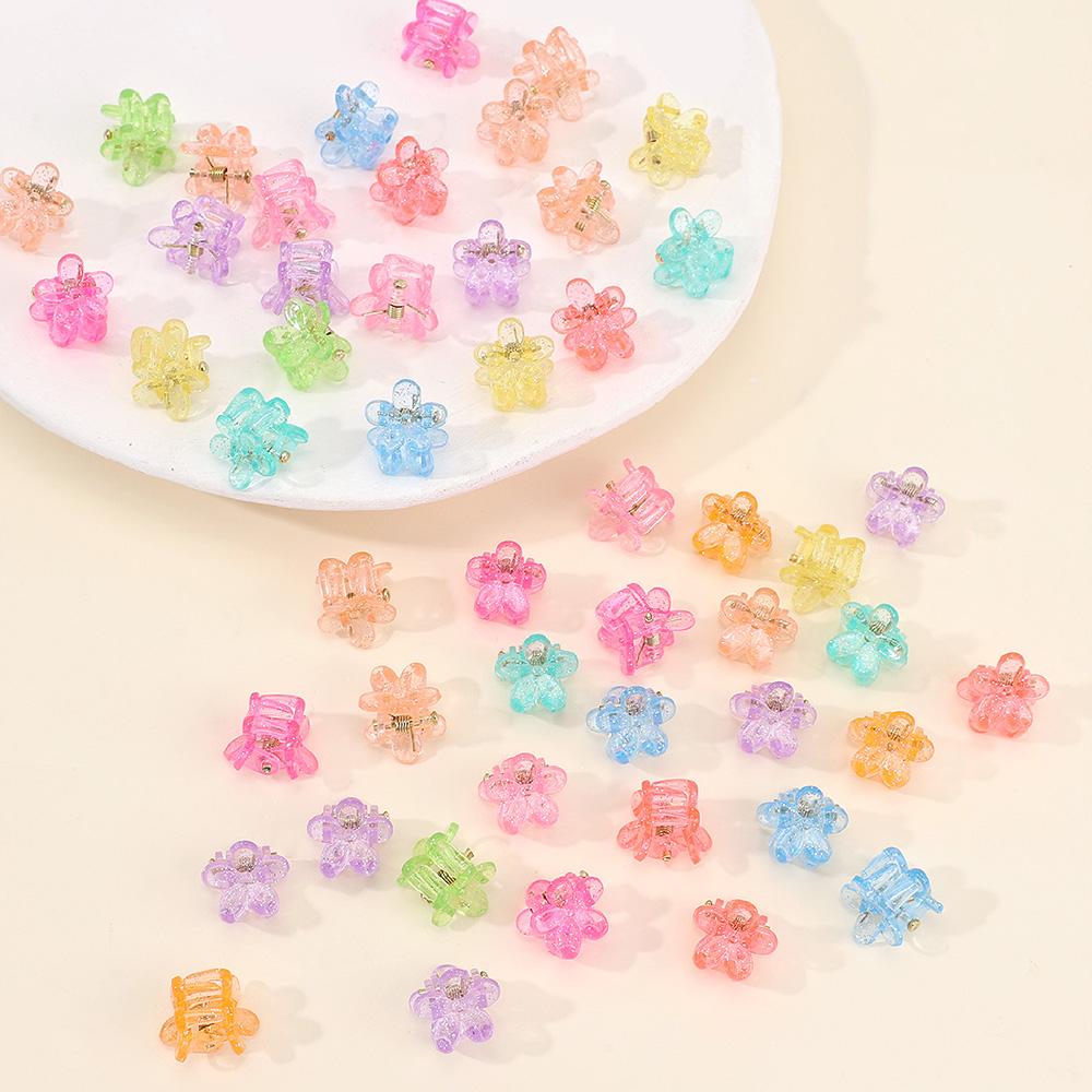 50 Stück Baby Mädchen Haarspangen 10 Mehrfarbige Farben Mini Haarspangen Klein Winzig Blume Haarspange Kinder Schule Kopfschmuck Accessoires