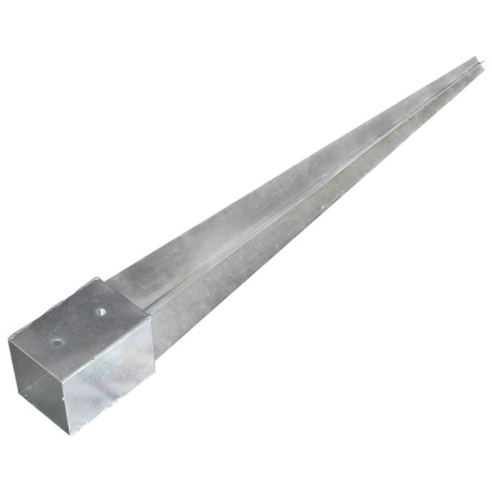 VidaXL Ground Stakes 12 Pcs Silver 10x10x91 Cm Galvanized Steel
