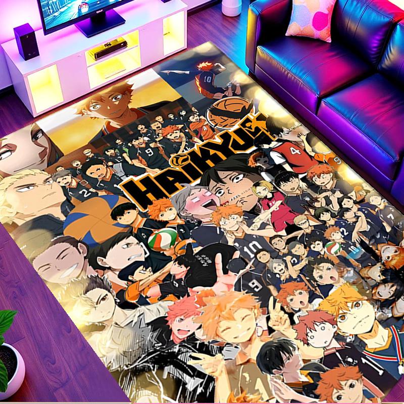 Haikyu Print Rug, Washable Floor Carpet, For Entryway Dorm Laundry Room Office Study, Home Decor Birthday Christmas Gift
