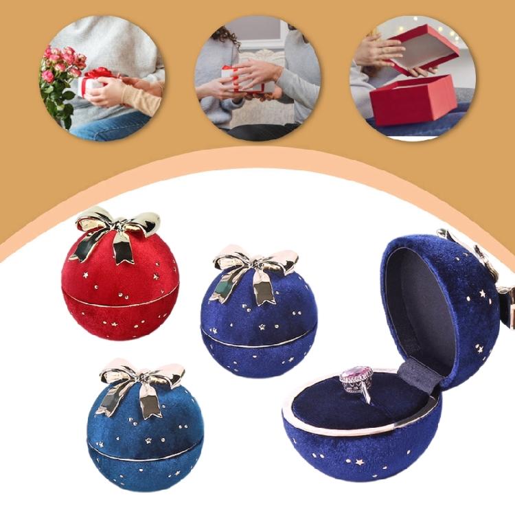 Stylish Round Rings Presentation Holder Round Bowknot Embellished Rings Case Soft Liner Rings Jewelry Display Holder Box