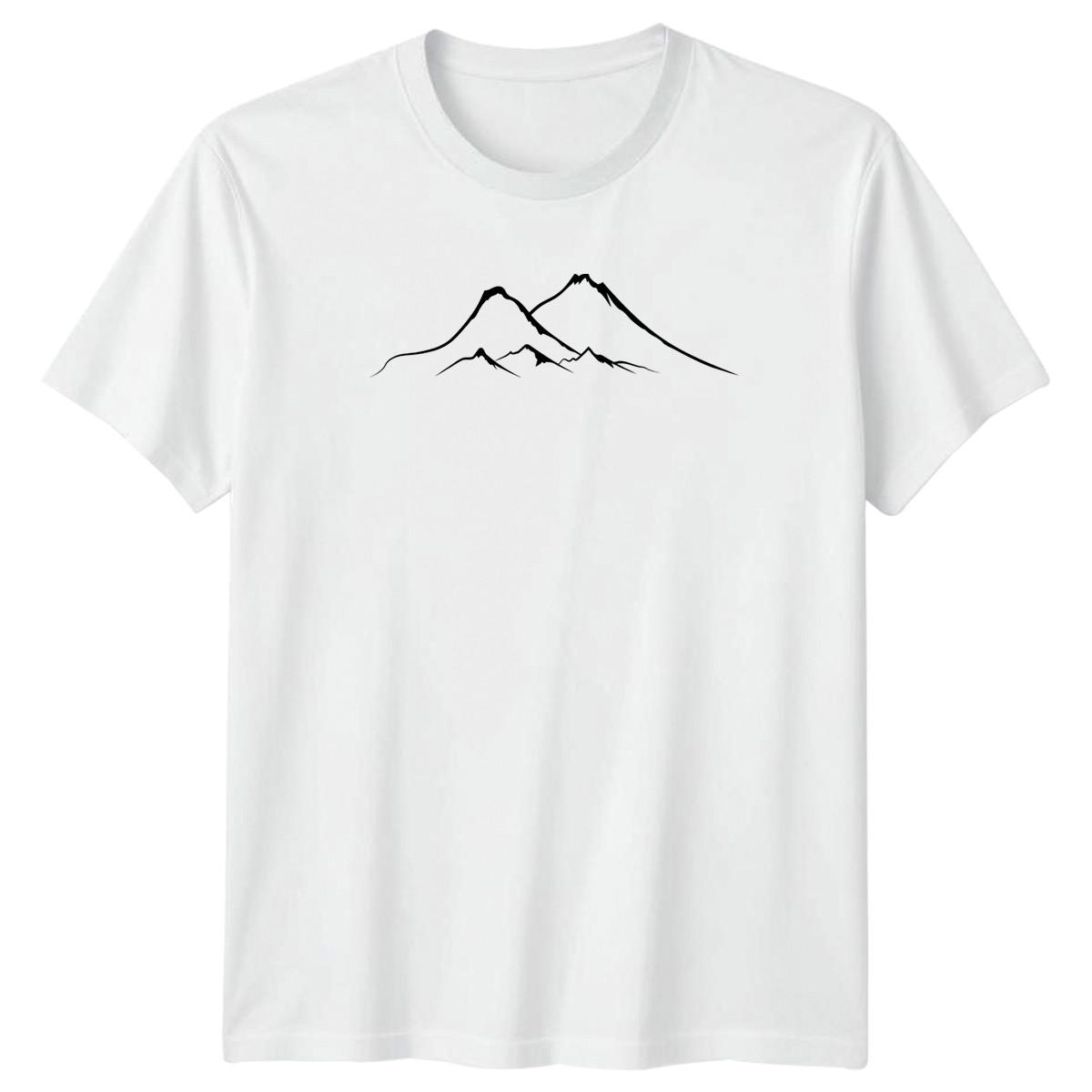 Minimalist Mountain Range Nature Art T-Shirt Landscape Outdoors Birthday XXXL