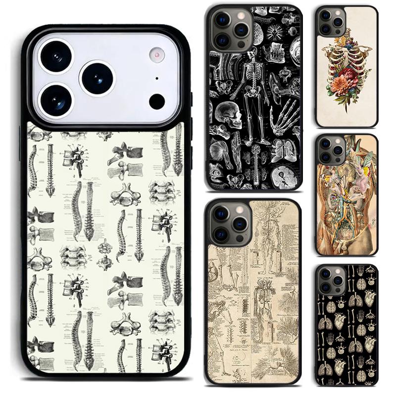 Medical Human Anatomy Soft Phone Case for iPhone 17 16 15 Pro Max Air 14 13 12 11 Plus Shockproof Capa Cover