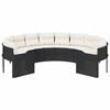 VidaXL Canapé de jardin avec coussins rond noir résine tressée, canapé d’extérieur, canapé de forme ronde, canapé de jardin 3318531