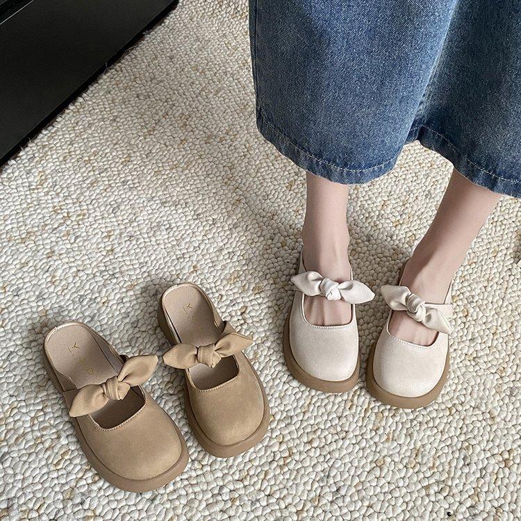 Baotou half slippers women's new summer wear fashionable versatile lazy one-pedal single shoes platform sandals women