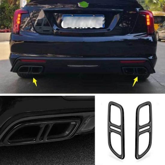 For Cadillac CT5 2020-2022 Black Stainless Rear Tail Exhaust Muffler Tip Pipe