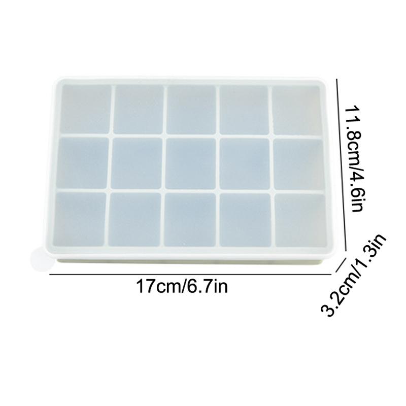Ice Cube Trays , Easy Release 15 Flexible Silicone Ice Cube Molds With Removable Lid Reusable Freezer Ice Trays Stackable For Wh