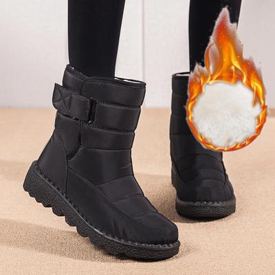 Modische wasserdichte Stiefel für Damen Lässige Winter Damen Stiefeletten Warme Plüsch Weiche Plateau Schneestiefel 2024 Zum Hineinschlüpfen Baumwollgefütterte Schuhe