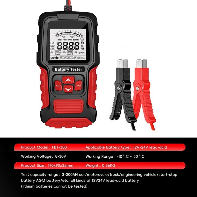 12/24V Universal Vehicle Battery Diagnostic Tool Car Battery Tester Testing Internal Resistance Voltages Analysis