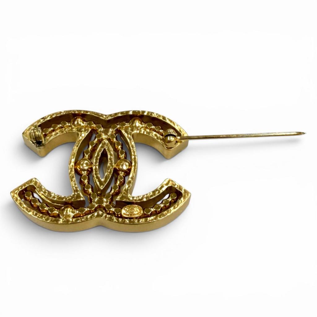 Excellent CHANEL Brooch COCO Mark design gold Women 02A Used