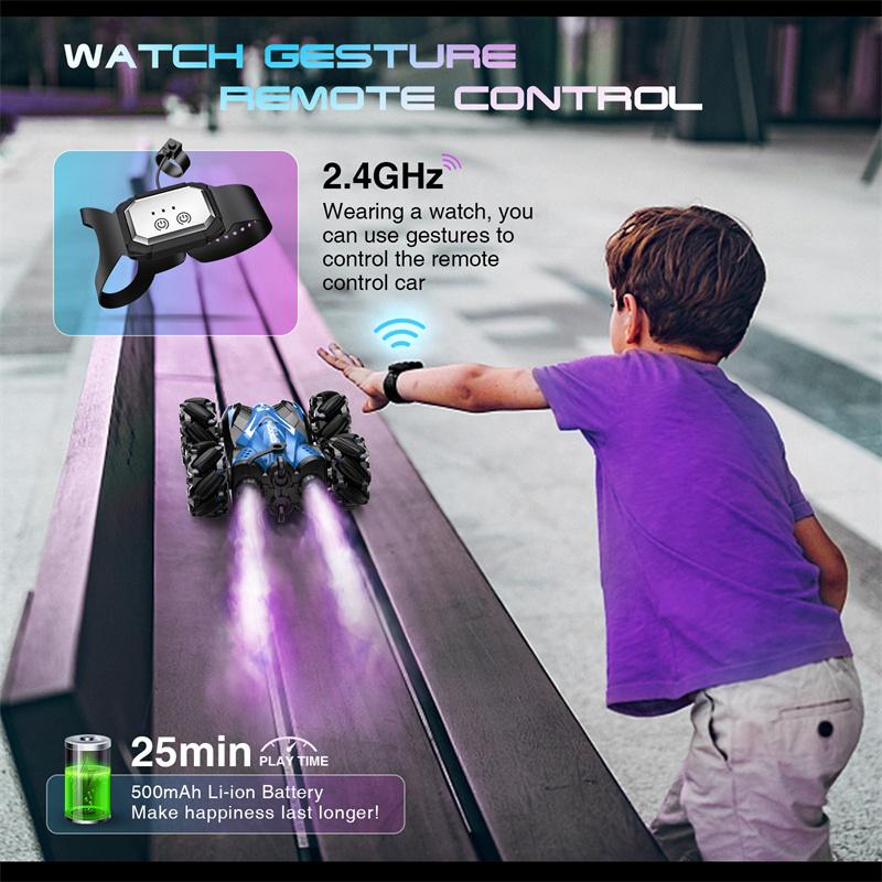 Gesture-Control F1 Spray-Drift Racer, 2.4Ghz Remote Control Stunt Car, Music-Synced Led Stunt Car Toy For Kids