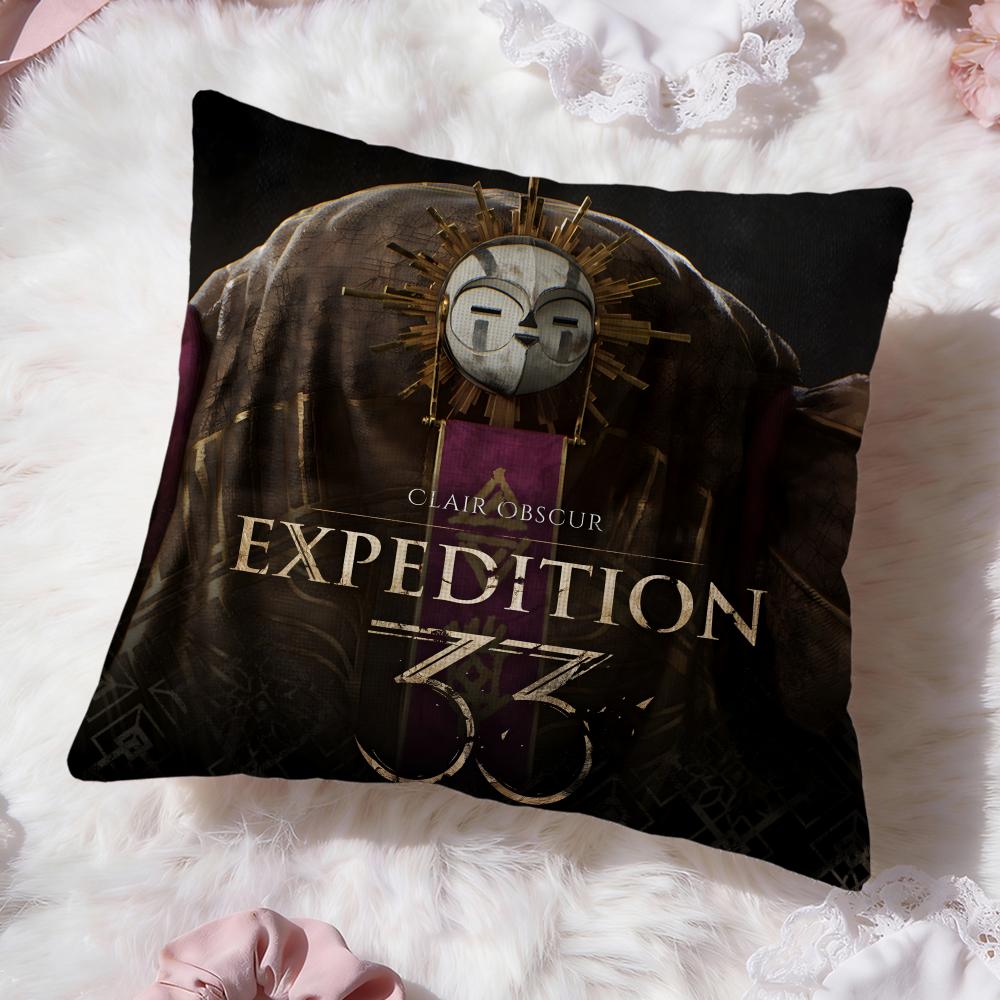 o-Obscur Expedition 33 Cushion Cover Premium Comfort Reversible Pillow Cove -Two in One Design for Any Room & Car Interior