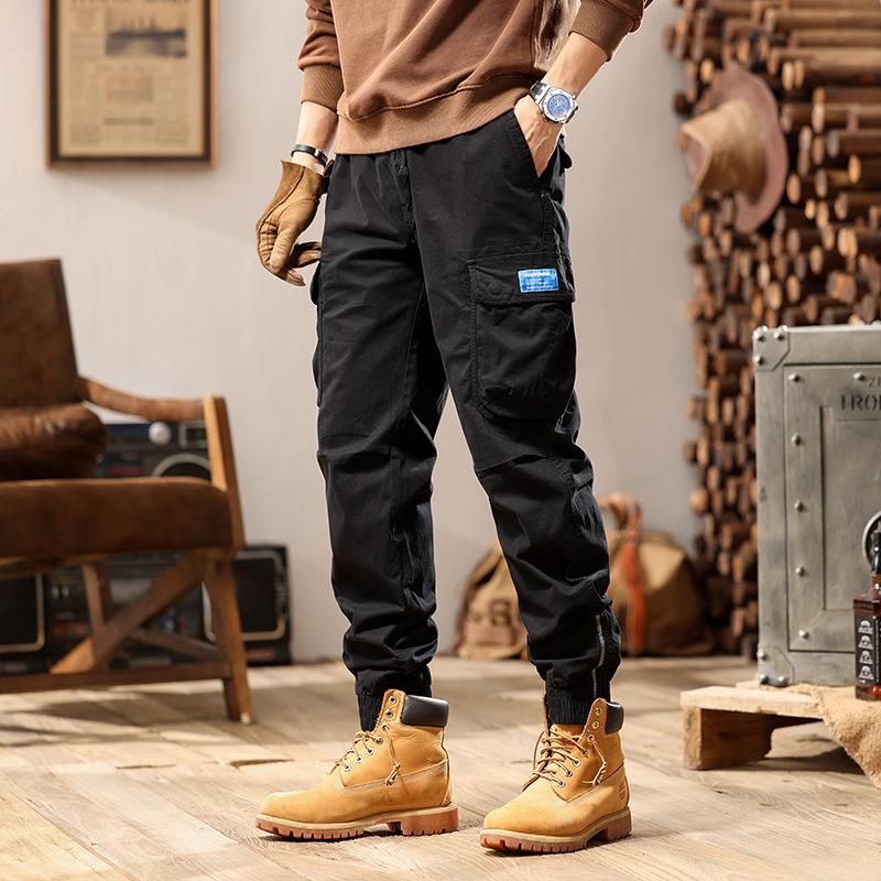 New Men's American Loose High Street Retro Fashion Versatile Outdoor Leggings Casual Elastic