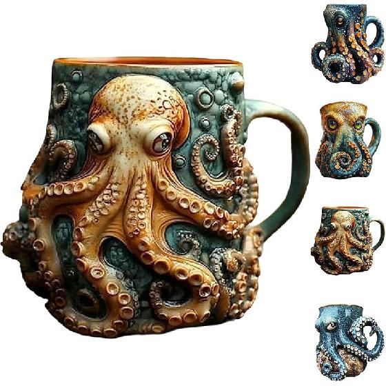 

3D дизайн восьминога/Кракена пивний кухоль для бару, ресторану та дому, колекціонер драконів, тематична вечірка, прикраса для напоїв, подарунок, середньовічний піратський пивний кухоль C