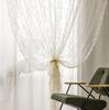 White French Lace Semi Transparent Rod Curtains Suitable For Filtering Light In Living Room Windows, One Piece Set