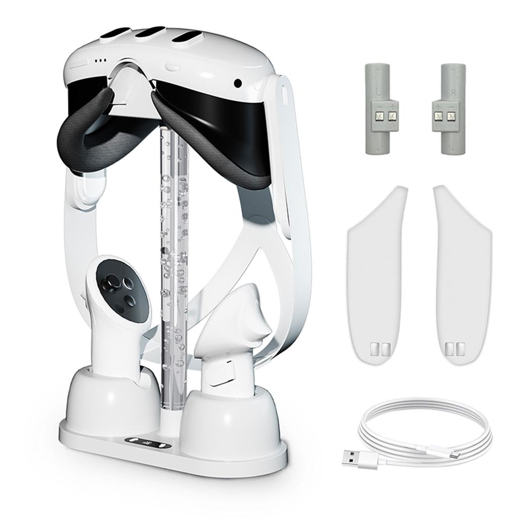 Stylish Charging Dock with LED Light VR Headset Charger Stand Organize & Charge Your Headset for Meta Quest 3 Headset