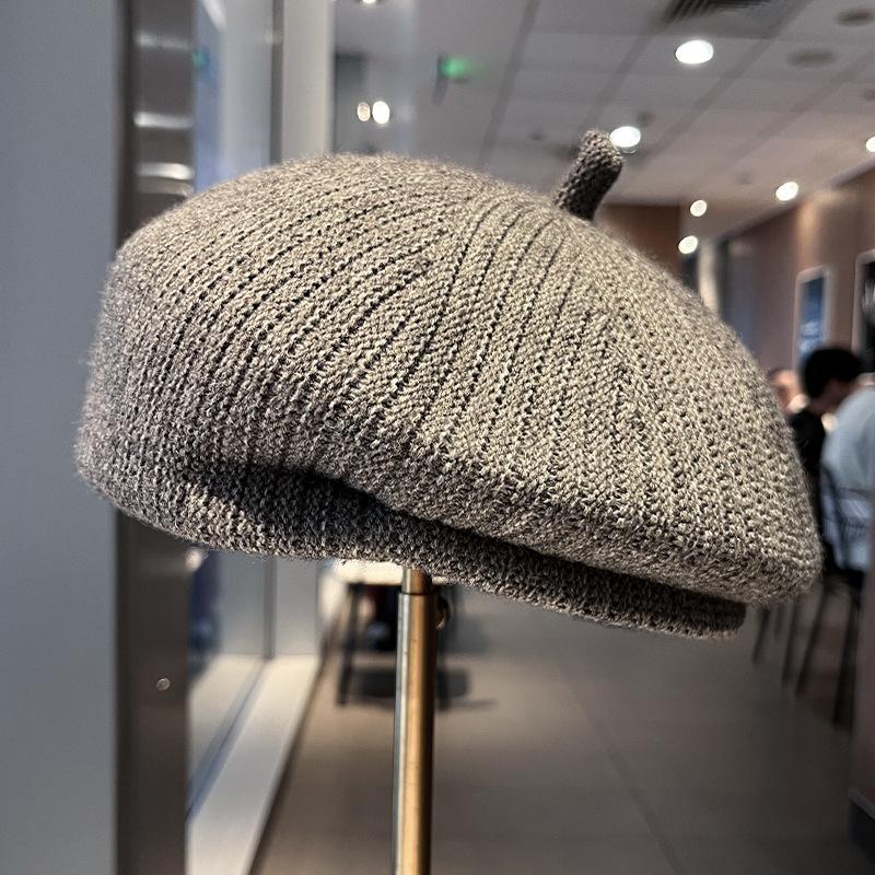 Spring and Autumn New Knitted Berets Children Show Small Faces Big Head Circumference Painter Hat Casual Versatile Newsboy Hat