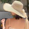 Gifts Lace Outdoor Sun Hat Bow Frills Lace Straw Cap Stylish Elegant French-style Beach Hat