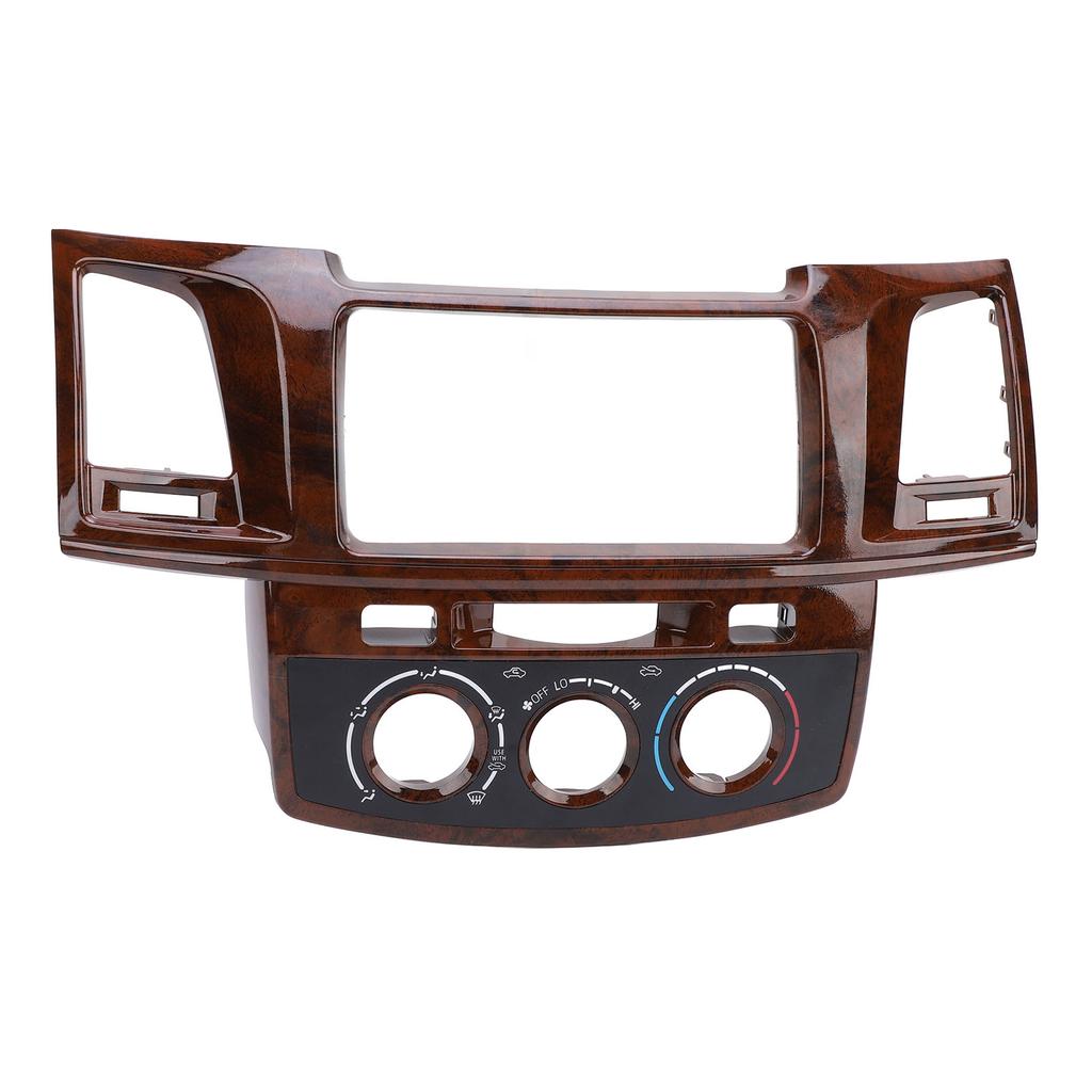 Center Dash Radio Bezel Panel Scratch Resistant ABS Center Dashboard Radio Trim Panel for Hilux 2005‑2011 Mahogany Color