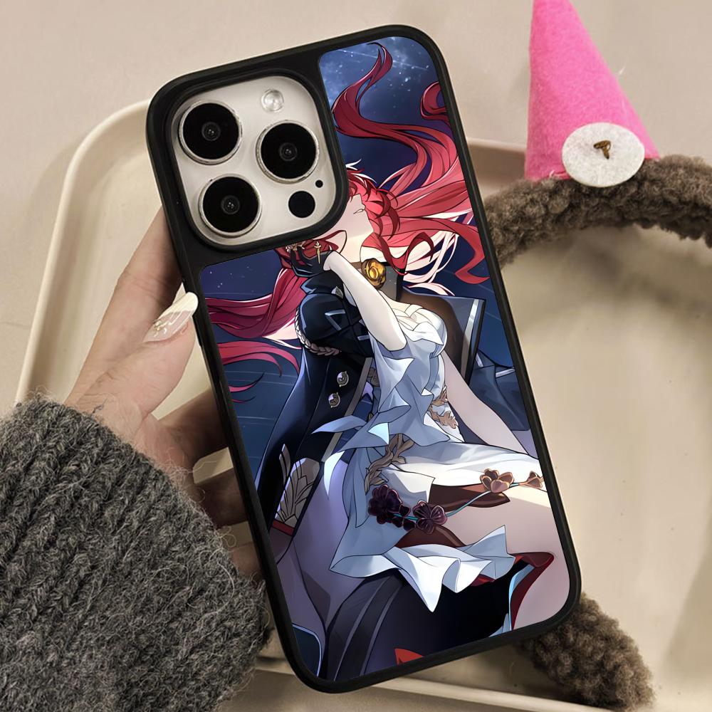 HSR Himeko Matte Surface Mobile Phone Case for iPhone 17 16 15 14 13 12 11 Air Pro Max Plus Colorful Cover