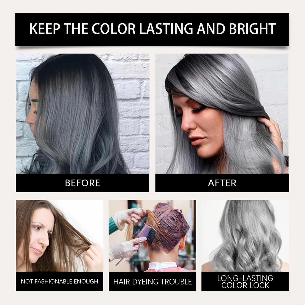 Stříbrnošedý permanentní sprej na barvení vlasů - 30 ml Unisex Rychlé barvení pro kouřový, módní vzhled