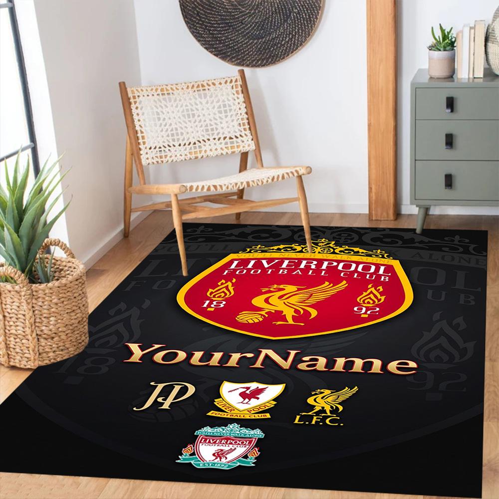 Liverpool Personalized Text Floor Mat Design for Foyer Study Room Decorate Room Dormitory Anti-slip Rug Office Home Decor