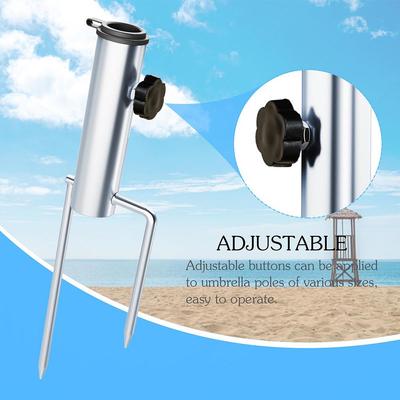 Piquet de sol double jambe galvanisé pour parasol de plage et de pêche