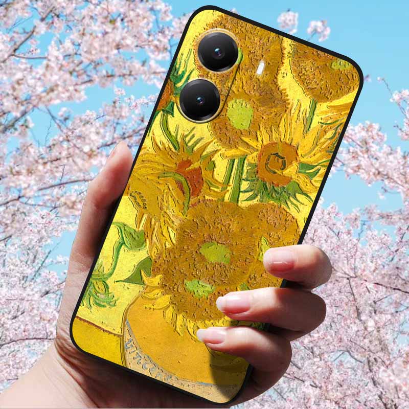 For Xiaomi Poco X7 Pro 3D Relief Flower Emboss Soft Silicone Case Cartoon Painted Back Cover for Poco X7 Pro with 3D Relief Case