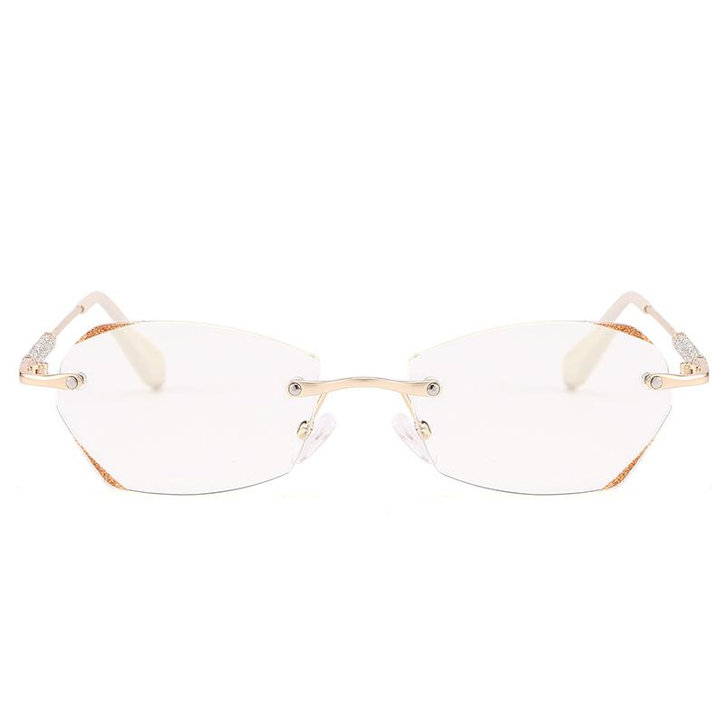 Reading Glasses Anti-blue Trimmed Starlight Rimless Ultra-light Glasses