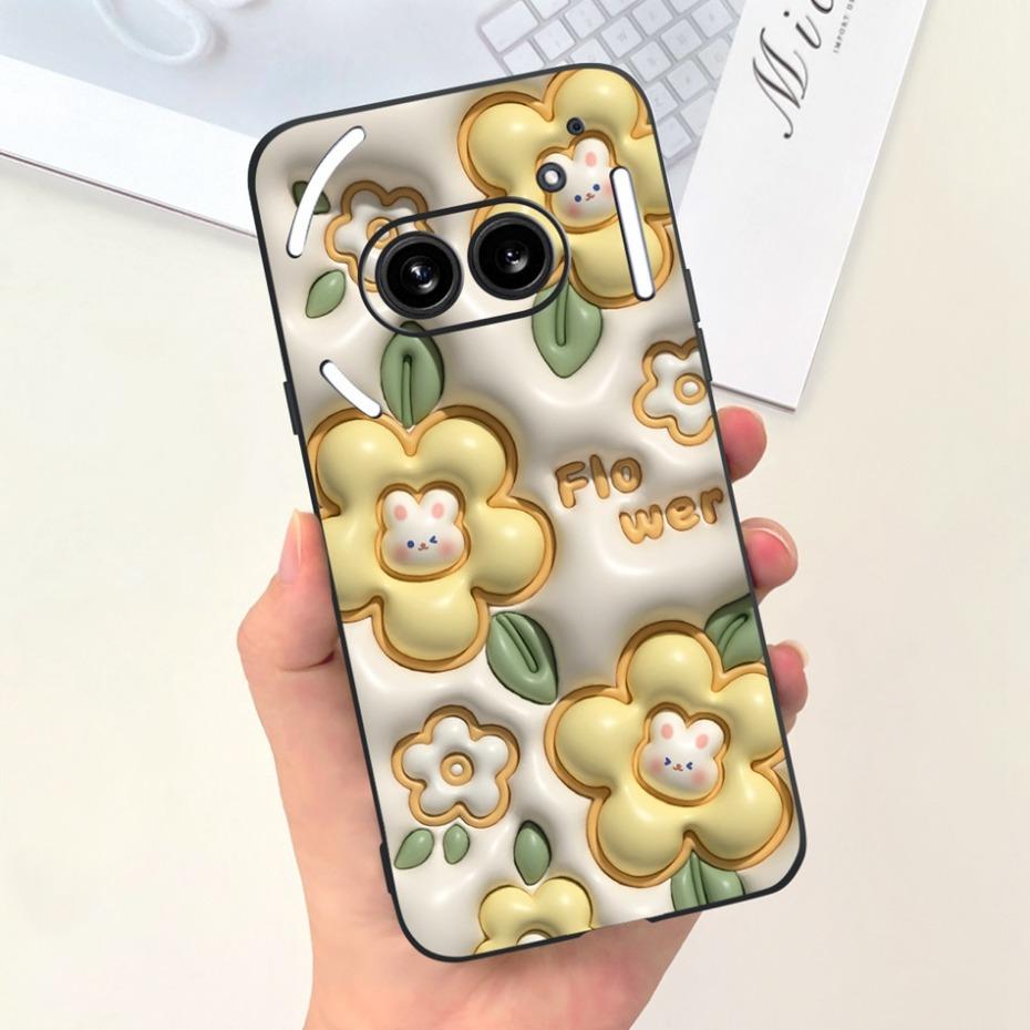 Für Nichts Telefon (2a) (2) Schwarze Silikon-Schutzhülle Für Nothing Phone2 Phone 2a Niedliche Cartoon-Weichschalen